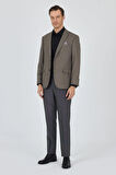 Koyu Vizon Mono Yaka Bez Ayağı Tam Astar Esnek 4 Drop Comfort Fit Classic Ceket 1002250155