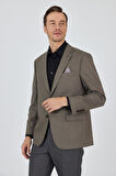 Koyu Vizon Mono Yaka Bez Ayağı Tam Astar Esnek 4 Drop Comfort Fit Classic Ceket 1002250155