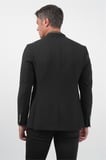 Siyah Mono Yaka Gofreli 6 Drop Slim Fit Esnek Ceket 1002260150
