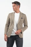 Bej Mono Yaka Örme 6 Drop Slim Fit Ceket 1002260152