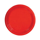 Tabak Plastik 22 Cm (25 Adet)  Kırmızı