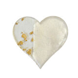 Epoksi  Magnet Gold Gümüş Varaklı Kalp Model 7 CM  (10 Adet)  Altın