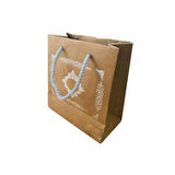 Karton Hediye Çantası Gümüş Saray Desenli 20X20X10 CM (10 Adet)  Kraft