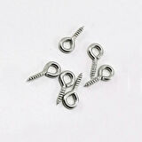 Metal Takı Ve Obje Halkası Vidalı  1 CM  (1000 Adet)  Gümüş