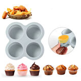 Silikon Derin Yuvarlak Çikolata Ve Kek Pişirme Kalıbı 4 Lü
