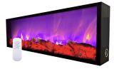 Dekoratif Elektrikli Yapay Şömine Farklı Renk Modları, Kumandalı, Bluetooth 100x25 Cm