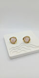 Pembe Sedefli Gold Detay Minimal Küpe