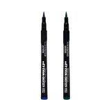 2'li  Keçeli Uçlu Eyeliner Göz Kalemi Seti ( Lacivert - Yeşil )