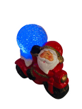 YILBAŞI SERAMİK FİGÜR IŞIKLI NOEL BABA MOTOR VE KAR TOPU