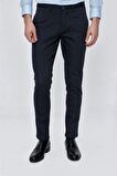 Armürlü Pamuklu Yan Cepli Slim Fit Dar Kesim Casual Pantolon 1003225173 Koyu Lacivert