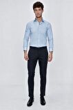Armürlü Pamuklu Yan Cepli Slim Fit Dar Kesim Casual Pantolon 1003225173 Koyu Lacivert