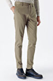 Camel Desenli Armürlü Pamuklu Yan Cepli Slim Fit Dar Kesim Casual Pantolon 1003235120