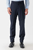 Koyu Lacivert Yan Cepli Slim Fit Dar Kesim Klasik Pantolon 1003235122