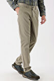 Su Yeşili Pamuklu Likralı Yan Cepli Comfort Fit Rahat Kesim Casual Pantolon 1003235153