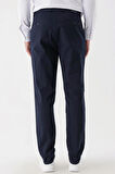 Koyu Lacivert Pamuklu Likralı Yan Cepli Comfort Fit Rahat Kesim Casual Pantolon 1003235154