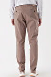 Koyu Bej Pamuklu Likralı Yan Cepli Comfort Fit Rahat Kesim Casual Pantolon 1003235154