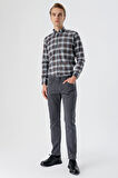 Koyu Antrasit Gabardin %100 Pamuk 5 Cep Slim Fit Dar Kesim Casual Pantolon 1003235317