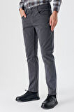 Koyu Antrasit Gabardin %100 Pamuk 5 Cep Slim Fit Dar Kesim Casual Pantolon 1003235317