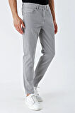 Gri Gabardin %100 Pamuk 5 Cep Slim Fit Dar Kesim Casual Pantolon 1003235318