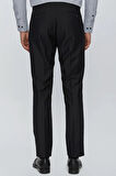 Siyah Gabardin Yan Cepli Slim Fit Dar Kesim Basic Pantolon 1003240013