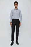 Siyah Gabardin Yan Cepli Slim Fit Dar Kesim Basic Pantolon 1003240013