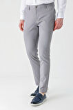 Gri Gabardin Pamuklu Yan Cepli Comfort Fit Rahat Kesim Casual Pantolon 1003240113