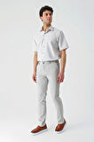 Açık Bej Gabardin Pamuklu Yan Cepli Comfort Fit Rahat Kesim Casual Pantolon 1003240113