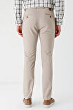 Koyu Bej Gabardin Pamuklu Yan Cepli Comfort Fit Rahat Kesim Casual Pantolon 1003240113