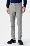 Gri Yan Cepli Slim Fit Dar Kesim Casual Pantolon 1003240151