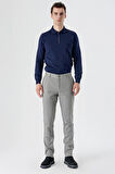 Gri Yan Cepli Slim Fit Dar Kesim Casual Pantolon 1003240151