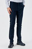 Koyu Lacivert Yan Cepli Slim Fit Dar Kesim Casual Pantolon 1003240151