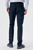 Koyu Lacivert Yan Cepli Slim Fit Dar Kesim Casual Pantolon 1003240151