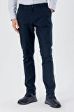 Koyu Lacivert Yan Cepli Slim Fit Dar Kesim Casual Pantolon 1003240151