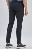 Koyu Lacivert Düz Gofreli Esnek Yan Cep Slim Fit Casual Pantolon 1003240162