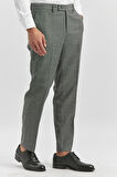 Füme Kendinden Desenli Bez Ayağı Comfort Fit Classic Pantolon 1003240163