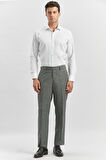 Füme Kendinden Desenli Bez Ayağı Comfort Fit Classic Pantolon 1003240163