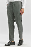 Füme Kendinden Desenli Bez Ayağı Comfort Fit Classic Pantolon 1003240163