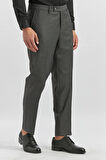 Koyu Antrasit Kendinden Desenli Bez Ayağı Comfort Fit Classic Pantolon 1003240163