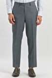 Lacivert Kendinden Desenli Bez Ayağı Comfort Fit Classic Pantolon 1003240163