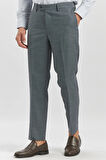 Lacivert Kendinden Desenli Bez Ayağı Comfort Fit Classic Pantolon 1003240163
