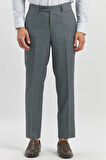 Lacivert Kendinden Desenli Bez Ayağı Comfort Fit Classic Pantolon 1003240163