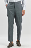 Lacivert Kendinden Desenli Bez Ayağı Comfort Fit Classic Pantolon 1003240163