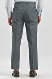 Lacivert Kendinden Desenli Bez Ayağı Comfort Fit Classic Pantolon 1003240163