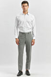 Füme Kendinden Desenli Bez Ayağı Slim Fit Classic Pantolon 1003240165