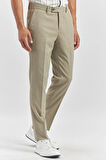 Bej Kendinden Desenli Bez Ayağı Slim Fit Classic Pantolon 1003240165