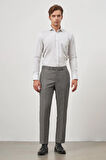 Siyah Kendinden Desenli Bez Ayağı Yan Cep Comfort Fit Classic Pantolon 1003240166