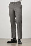 Siyah Kendinden Desenli Bez Ayağı Yan Cep Comfort Fit Classic Pantolon 1003240166