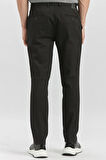 Siyah Düz Armürlü Pamuklu Yan Cep Slim Fit Casual Pantolon 1003240168