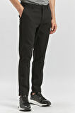 Siyah Düz Armürlü Pamuklu Yan Cep Slim Fit Casual Pantolon 1003240168