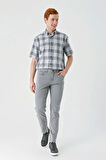 Gri Gabardin Pamuklu 5 Cep Slim Fit Dar Kesim Casual Pantolon 1003240318